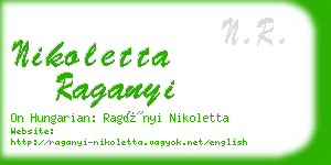 nikoletta raganyi business card